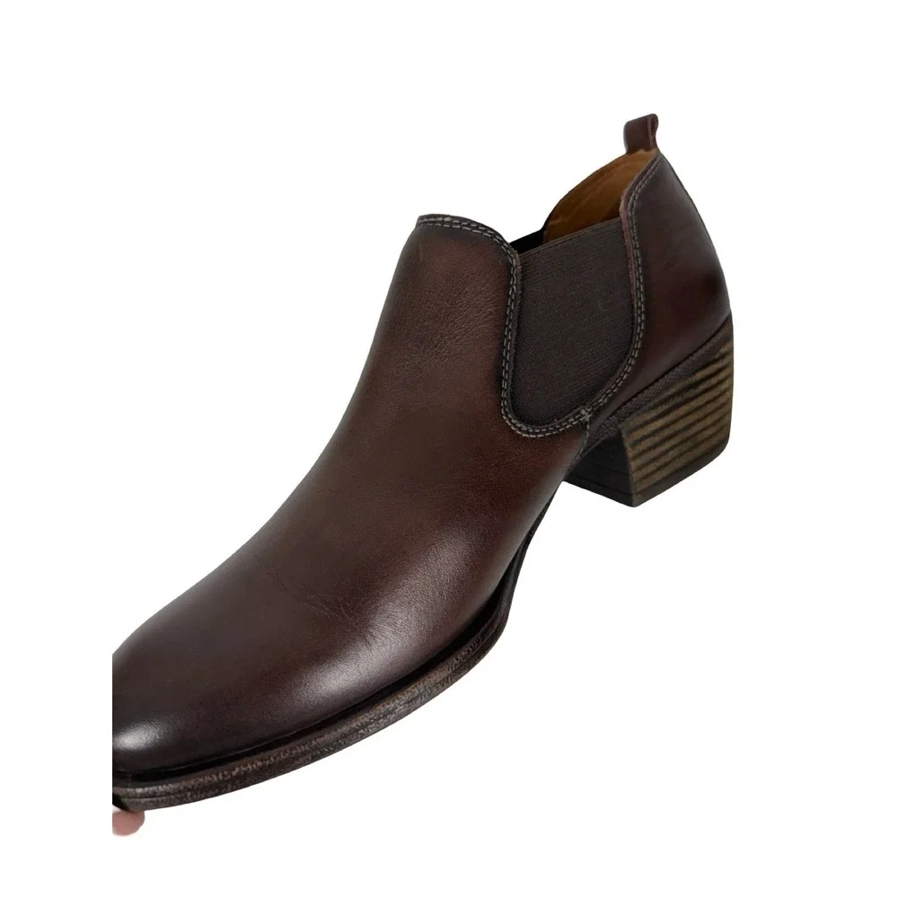 Pikolinos Baqueria Low Cut Cuban Heel Ankle Boots Elastic Band EU 41 US 10 10.5
